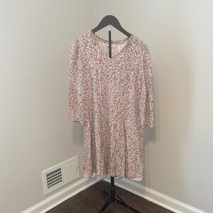 LOFT Floral Print Midi Dress - Multicolor